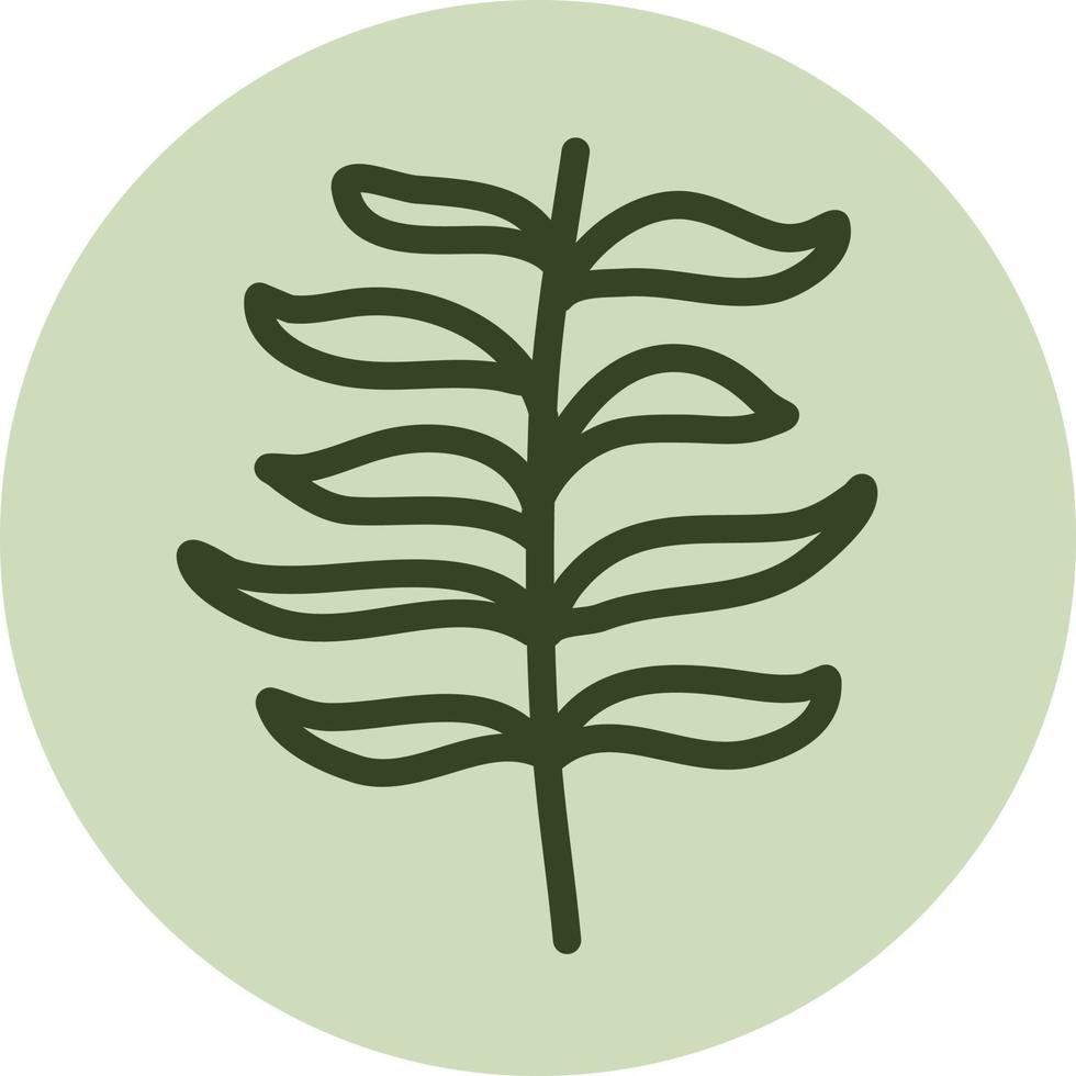 Leaves on a branch, illustration, vector on a white background