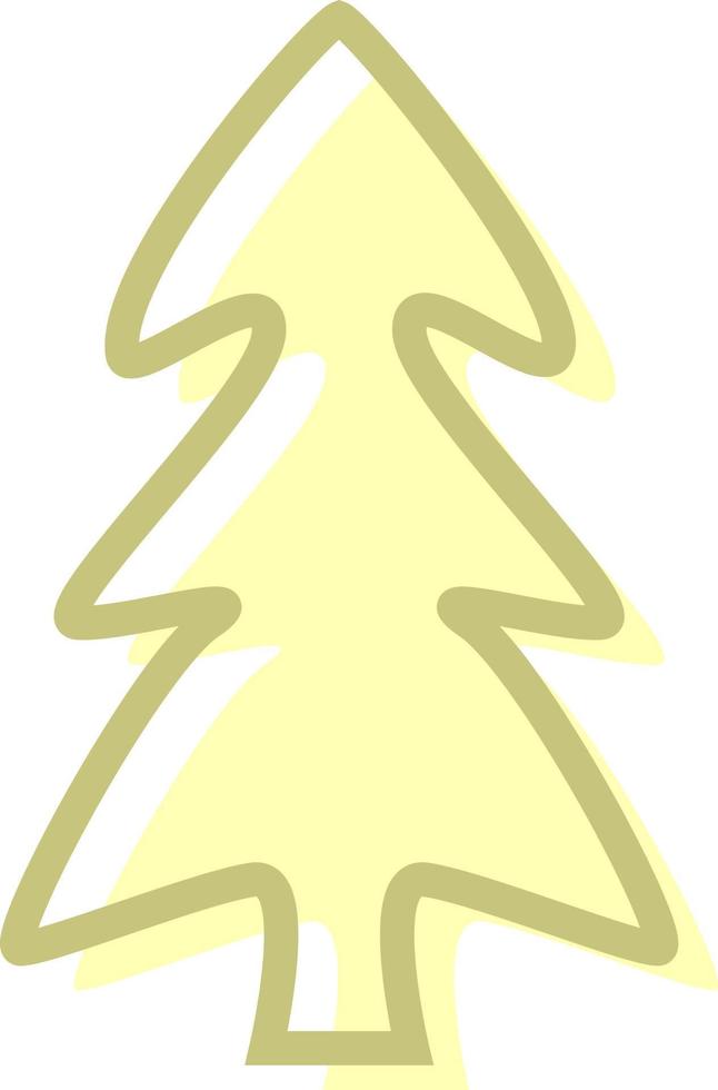 Yellow Christmas tree, illustration, vector, on a white background. vector