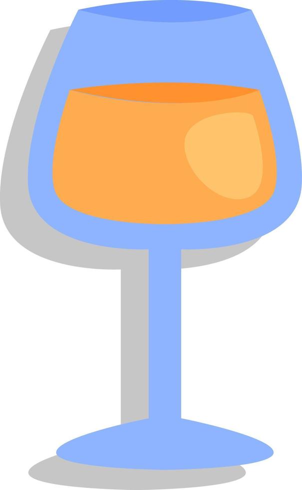 White wine in glass, illustration, vector, on a white background. vector