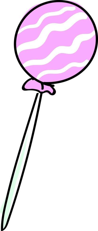 Pink lollipop, illustration, vector on white background.