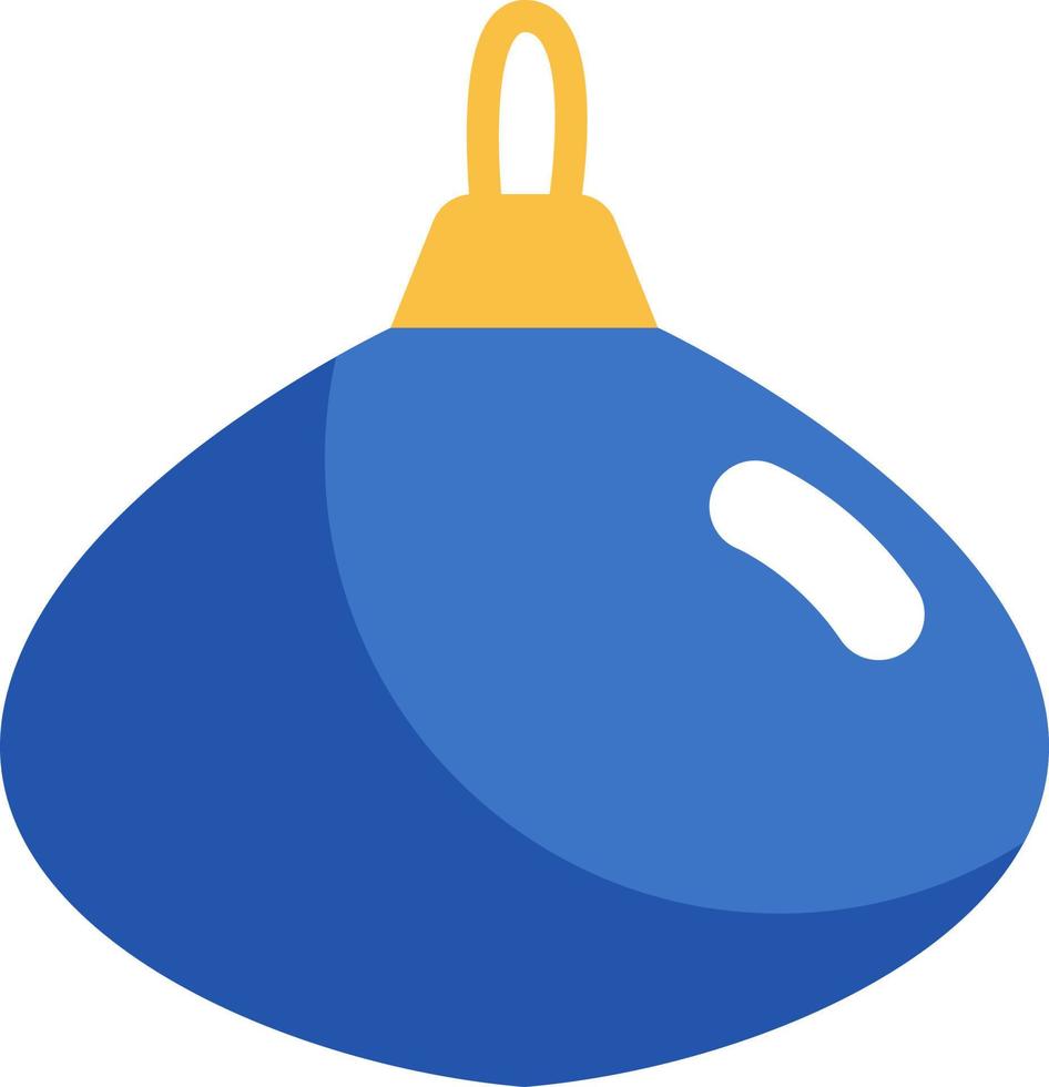 Unique blue christmas tree toy, illustration, vector, on a white background. vector