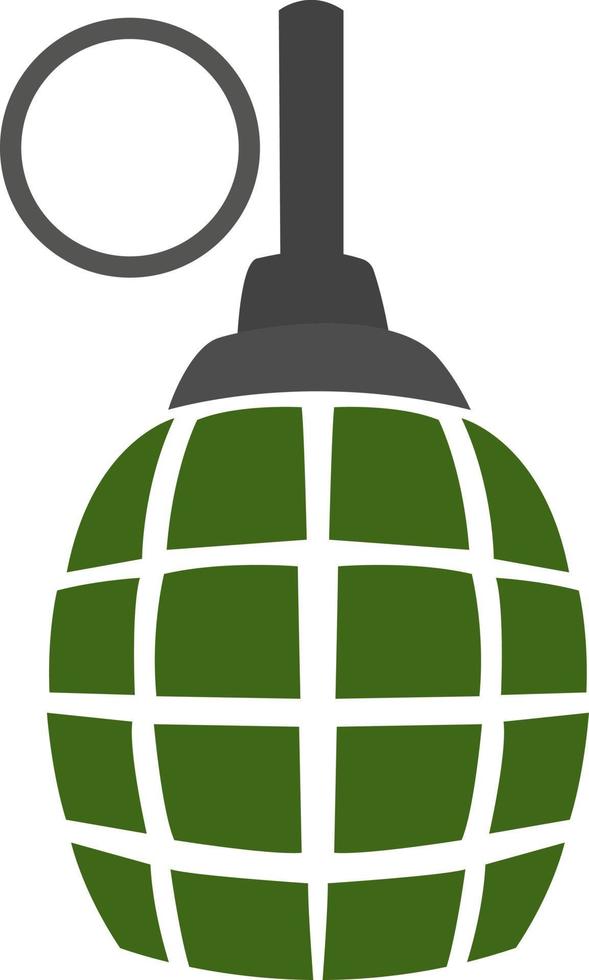 Green army grenade, illustration, vector on white background.