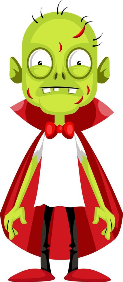Zombie dracula, illustration, vector on white background.