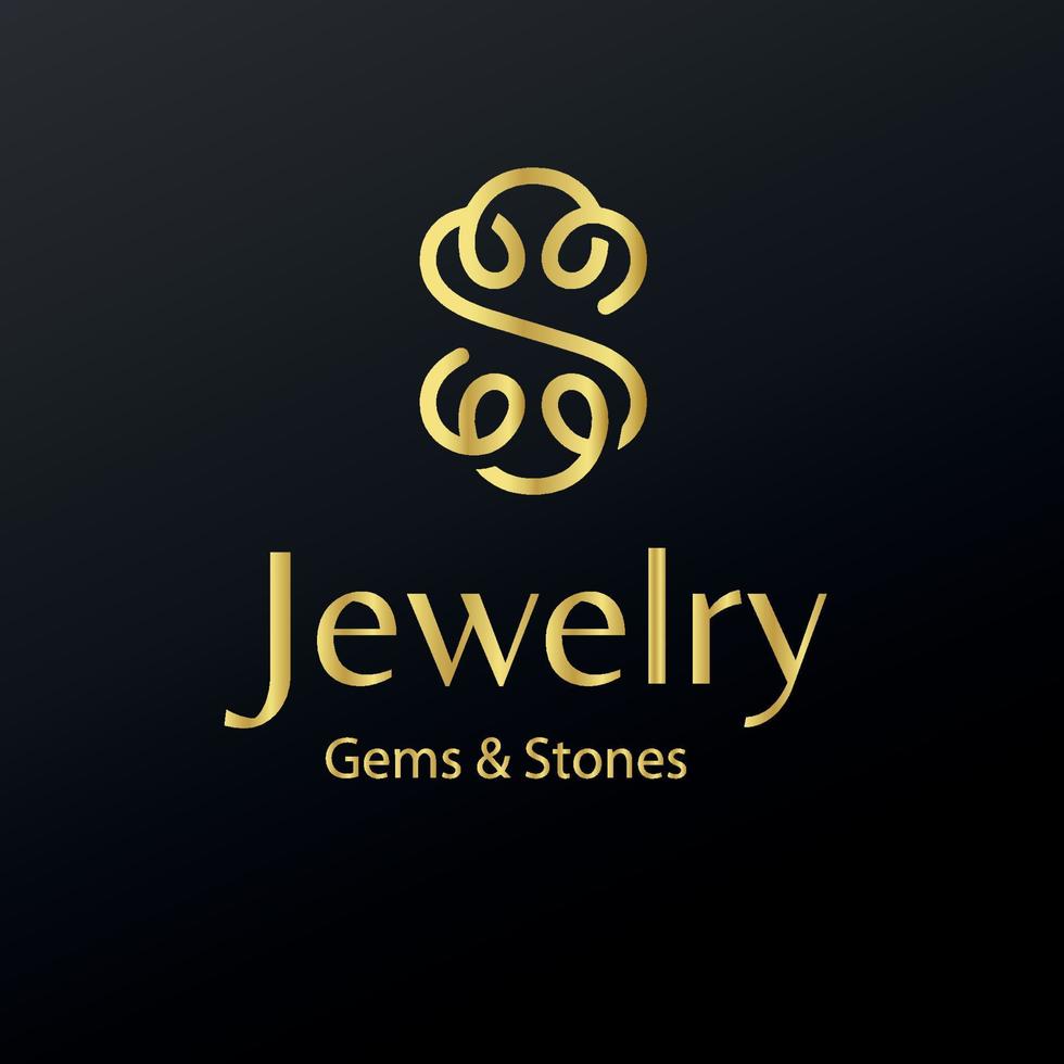 Golden Beauty Luxury Elegant Minimalist Jewelry Logo Design Background