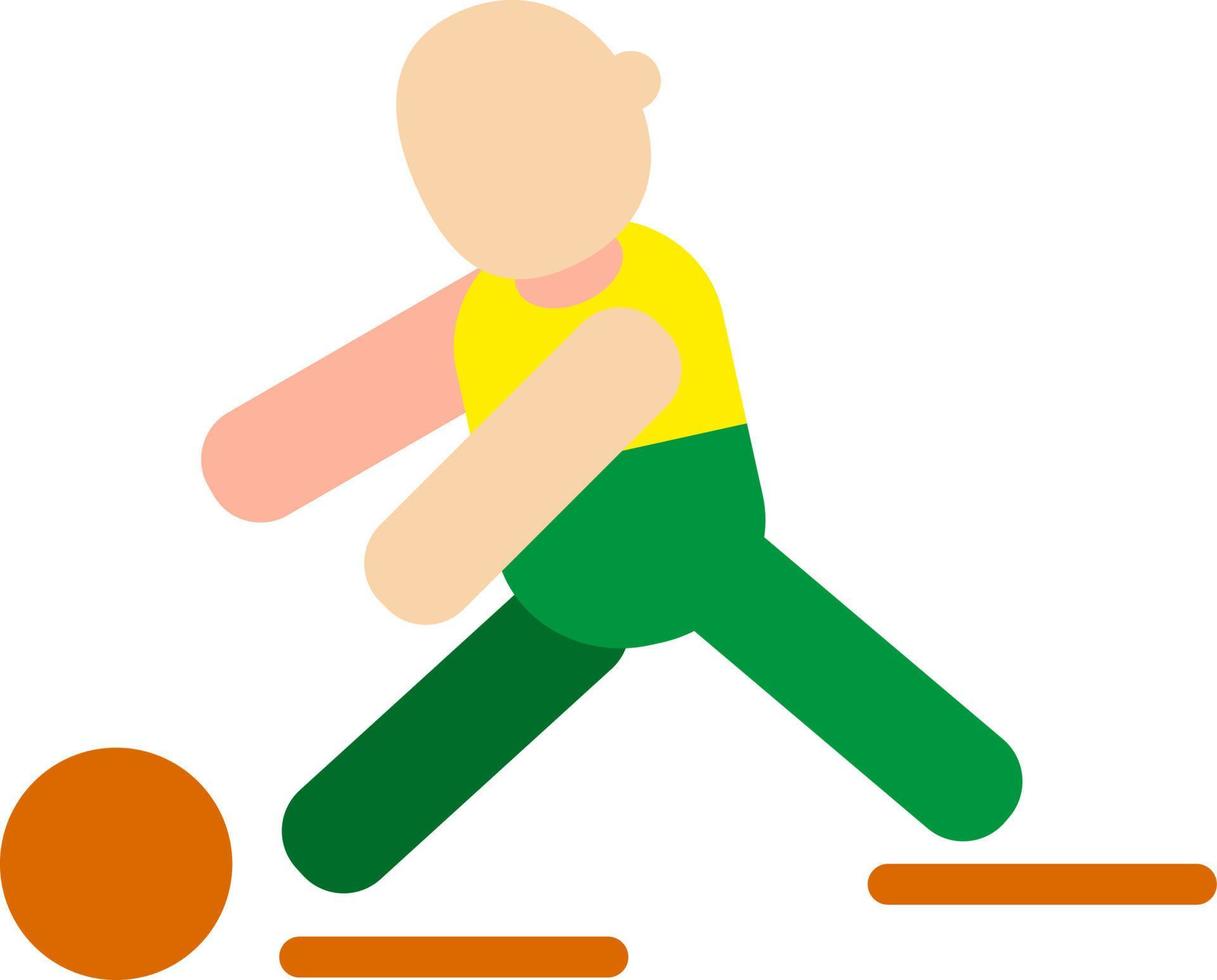 Athlete playing football, illustration, vector on a white background.