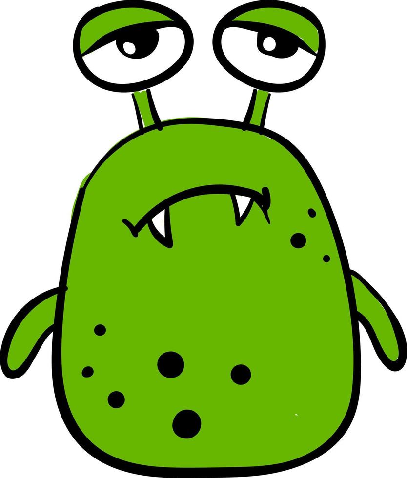 Sad monster, illustration, vector on white background.