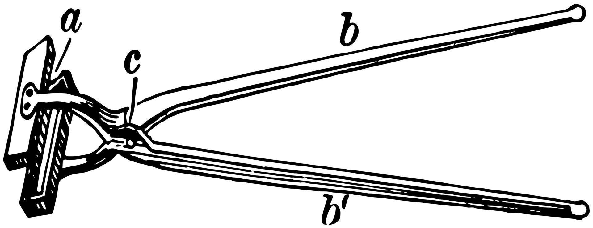 Pinch Tongs, vintage illustration. vector