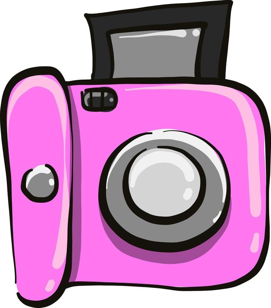 Old pink camera ,illustration,vector on white background vector