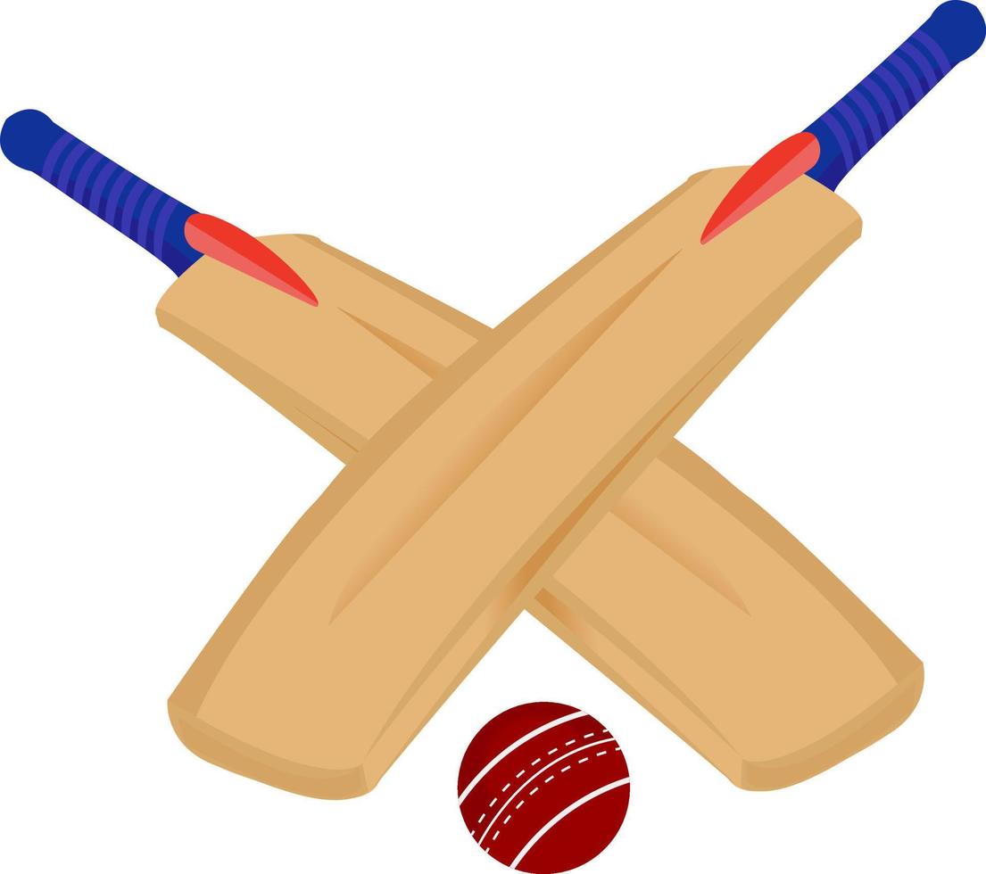 Cricket bat ,illustration, vector on white background.