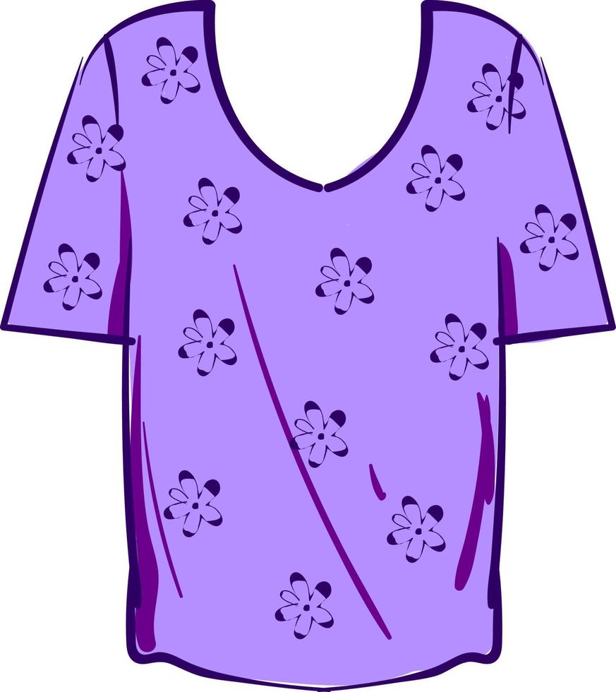 camiseta morada, ilustración, vector sobre fondo blanco.