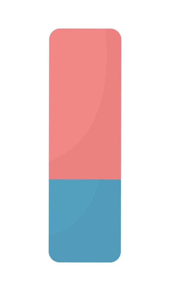 Eraser semi flat color vector object. Remove pencil traces. Editable element. Full sized item on white. Rubber tool simple cartoon style illustration for web graphic design and animation