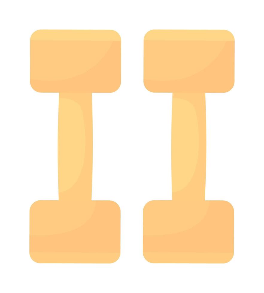 Dumbbells semi flat color vector objects set. Sports inventory. Editable elements. Full sized items on white. Training simple cartoon style illustrations for web graphic design and animation pack