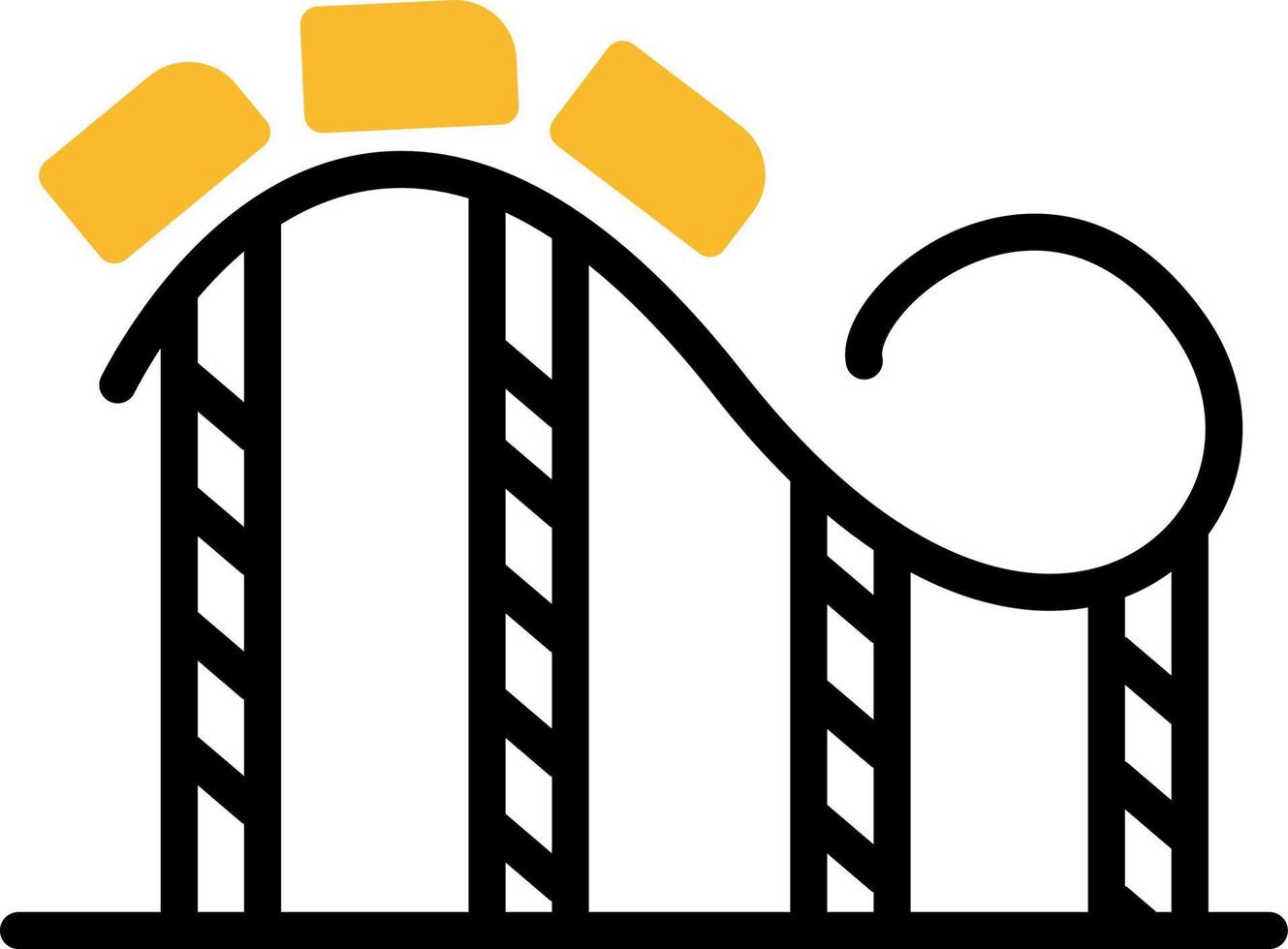 Roller coaster ride, illustration, vector on a white background.