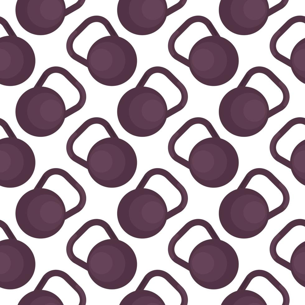 Violet dumbbell ,seamless pattern on white background. vector