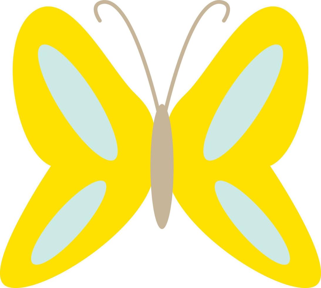 mariposa amarilla, ilustración, vector, sobre un fondo blanco. vector