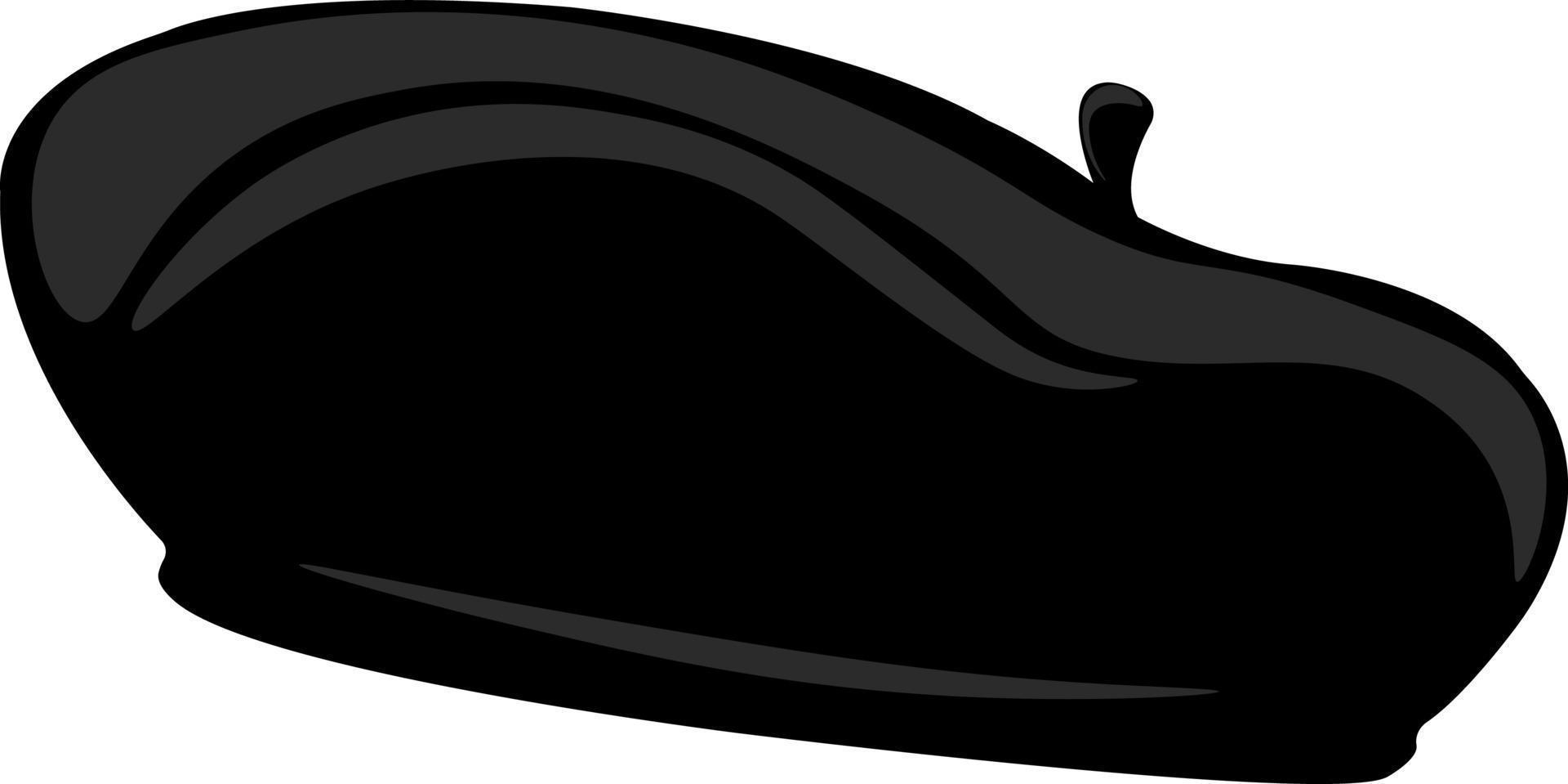 Black beret, illustration, vector on white background.