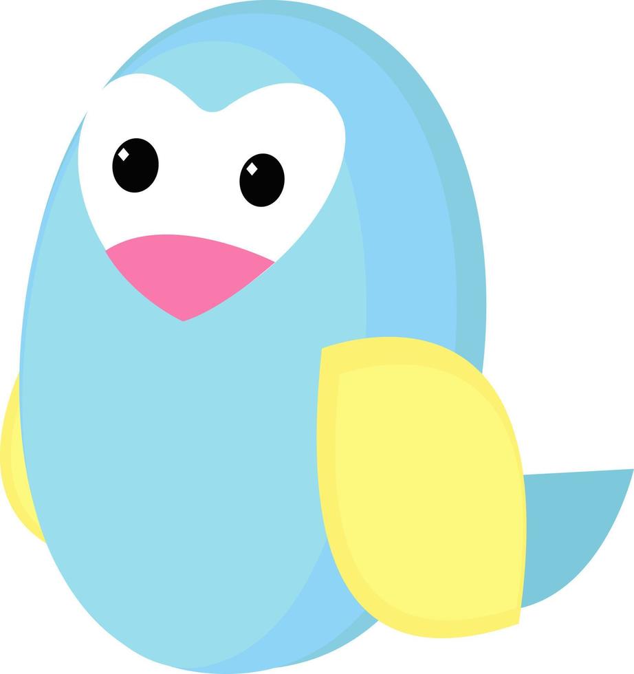 Blue small bird, illustration, vector on white background