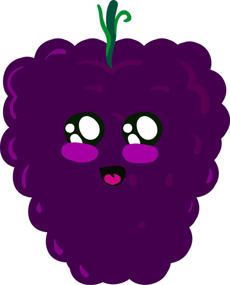 Cute mulberry, illustration, vector on white background.