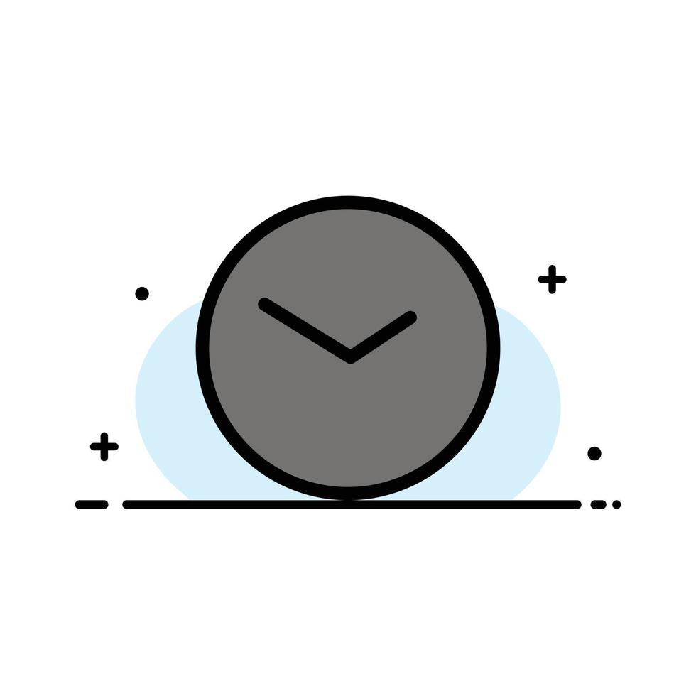 plantilla de banner de vector de icono de línea plana de negocio de reloj de tiempo de reloj básico