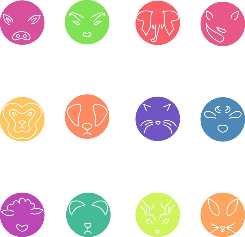 Mammal animals, illustration, vector on a white background.