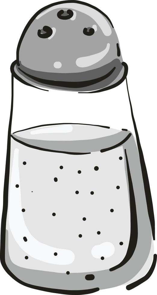Salt in a bottle, illustration, vector on white background.
