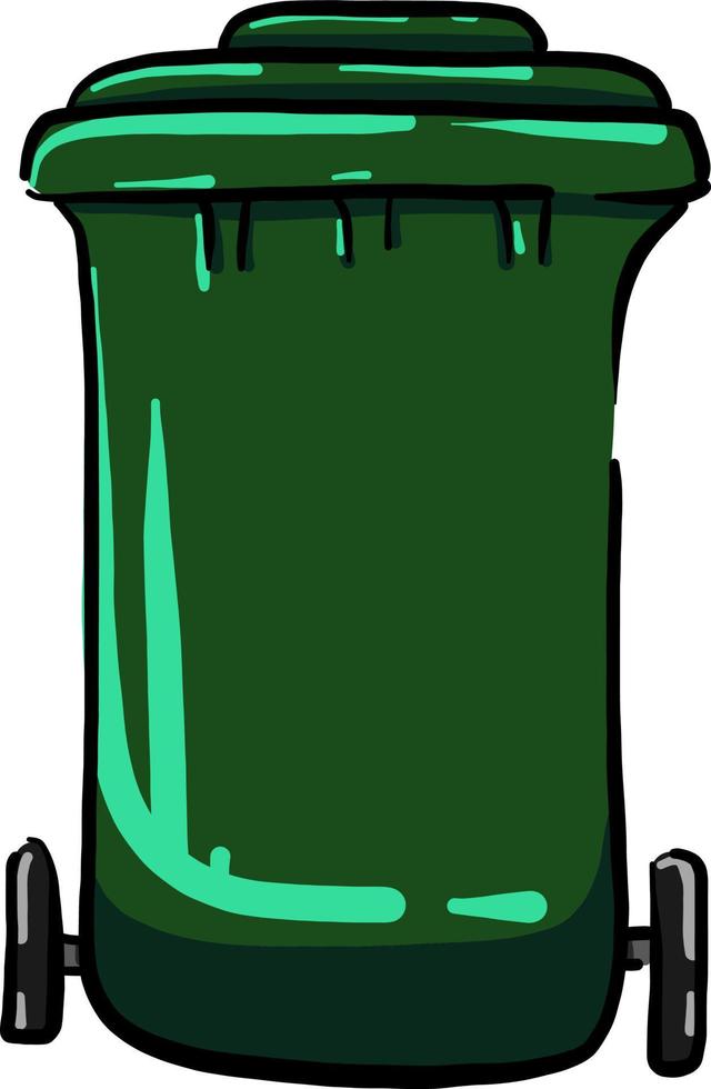 Trash can, illustration, vector on white background