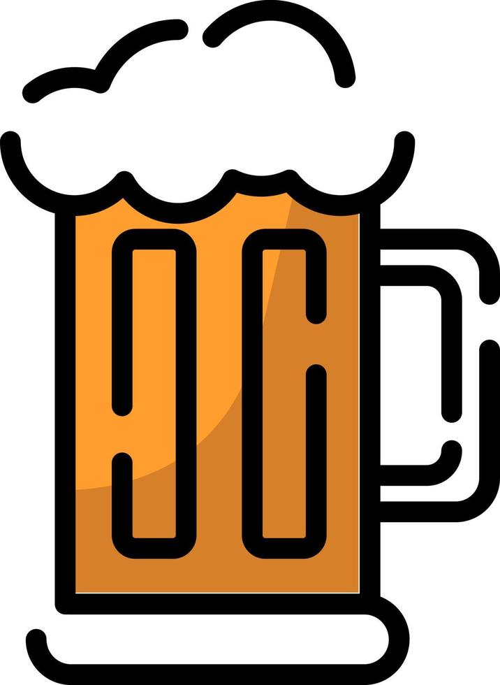 Beer glass, illustration, vector on a white background.