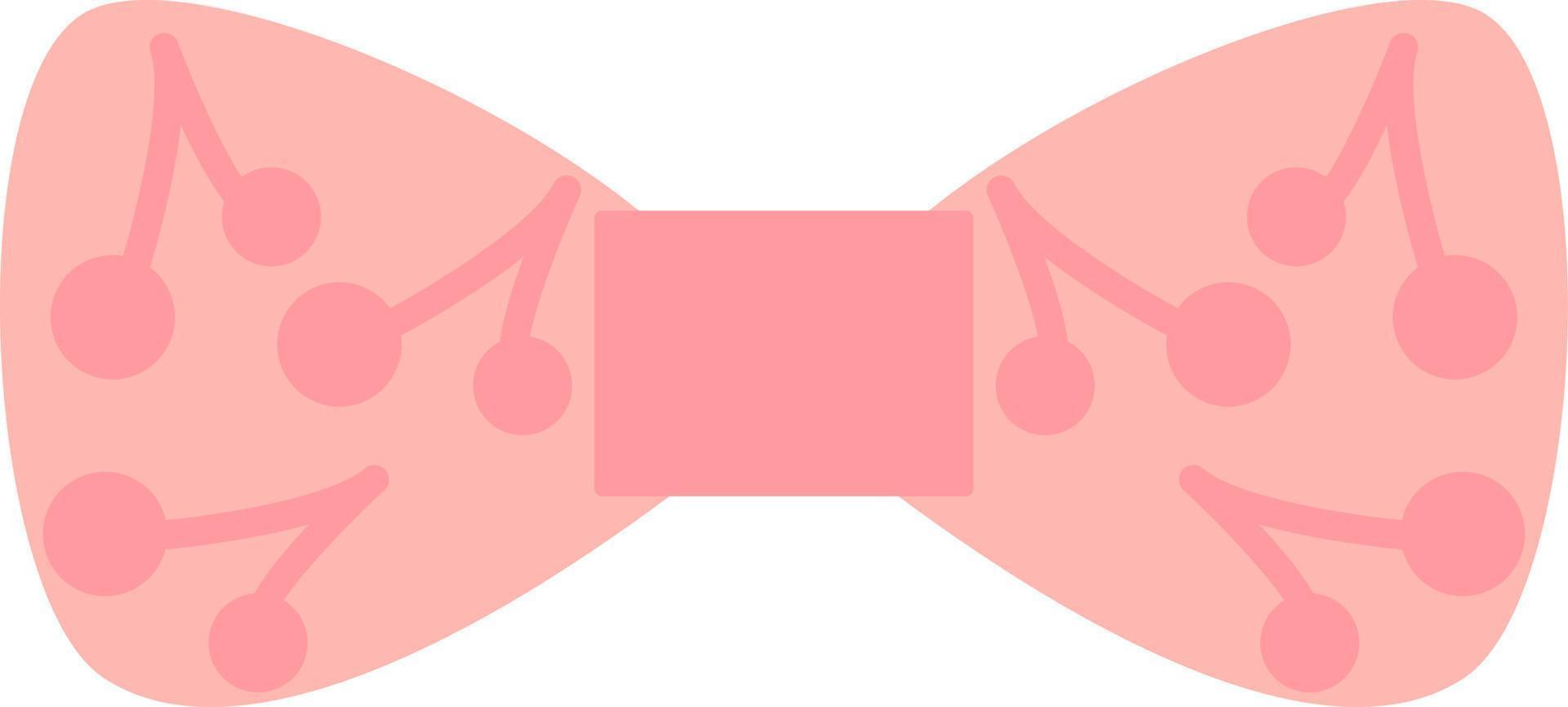 Pink bow with cherries, illustration, vector, on a white background. vector