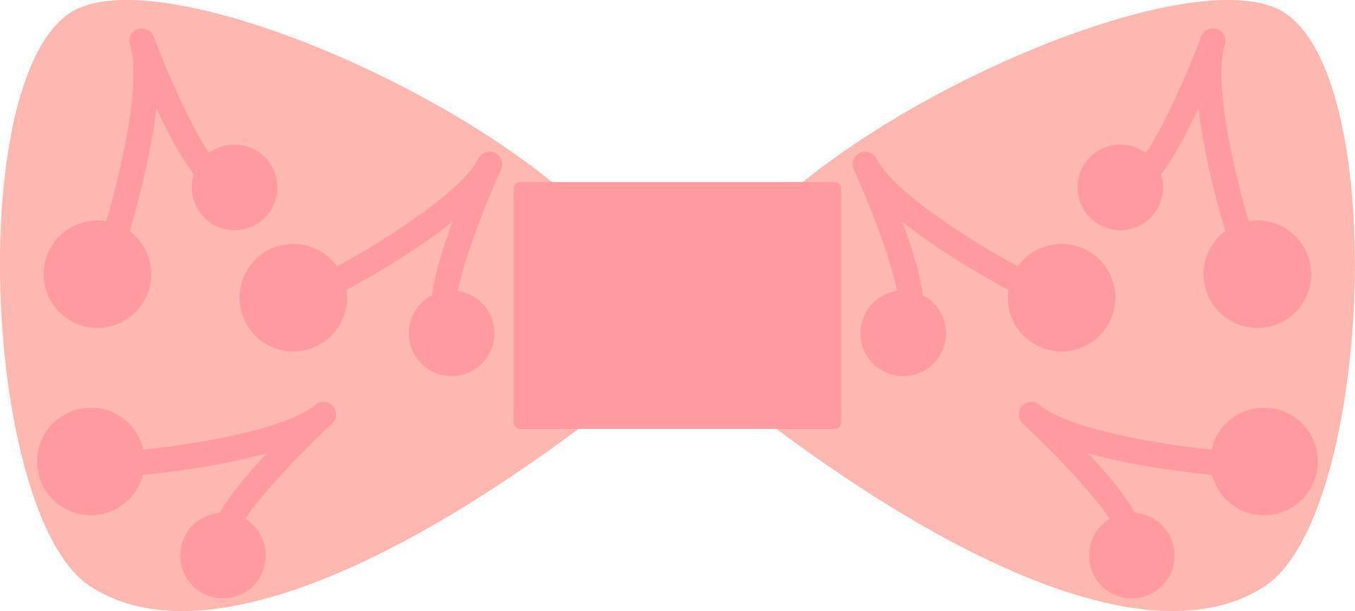 Pink bow with cherries, illustration, vector, on a white background. vector