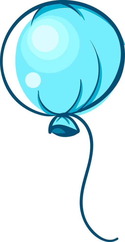 Blue balloon, illustration, vector on white background.