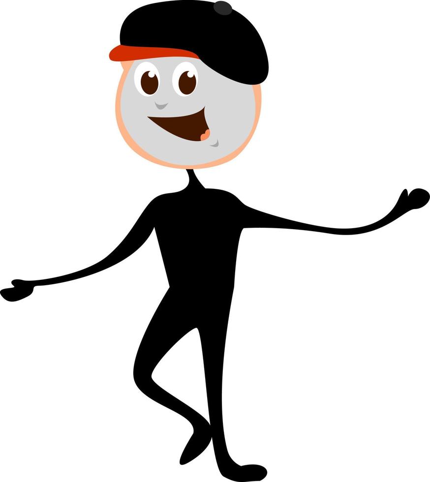 Mime man, illustration, vector on white background.