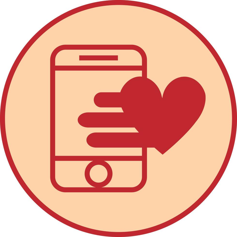 Phone with heart, illustration, vector, on a white background. vector