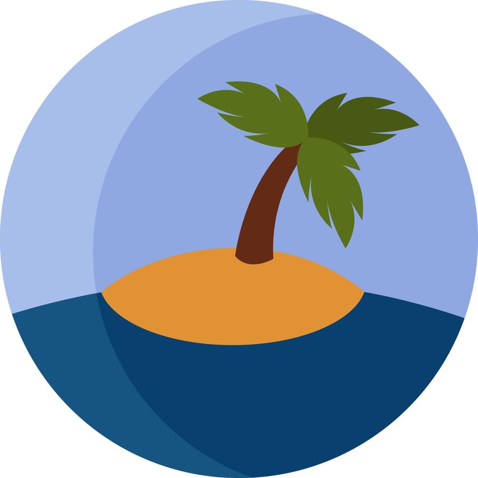 Stranded island, icon illustration, vector on white background