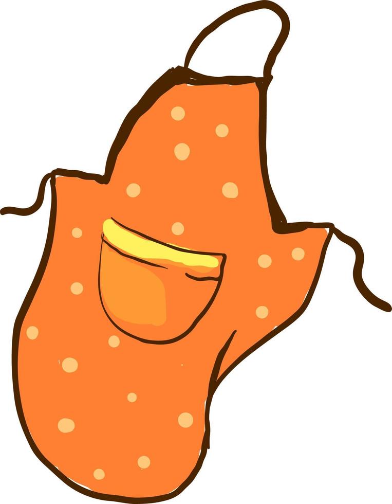 Orange apron, illustration, vector on white background.