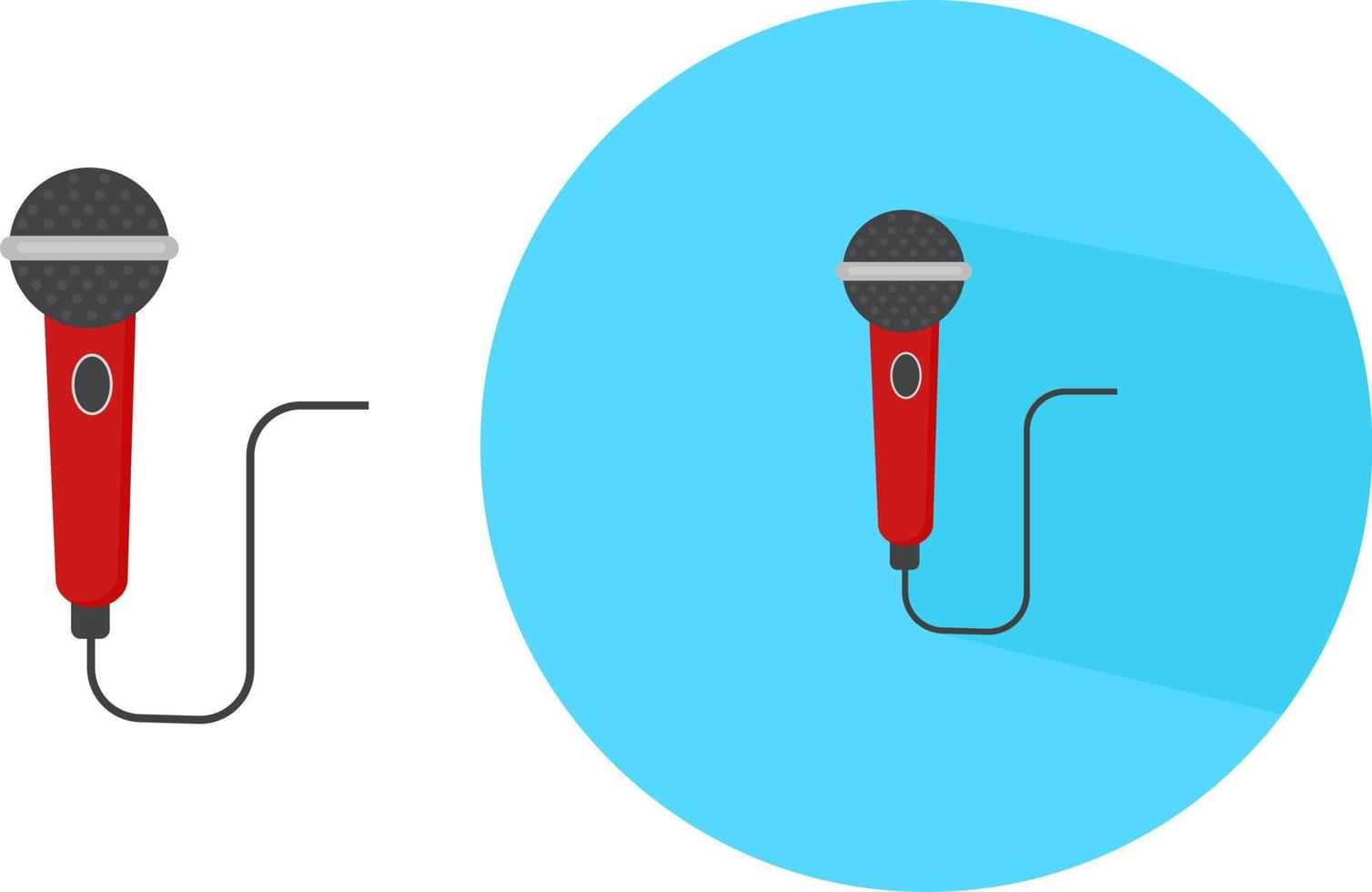 micrófono rojo, ilustración, vector sobre fondo blanco.