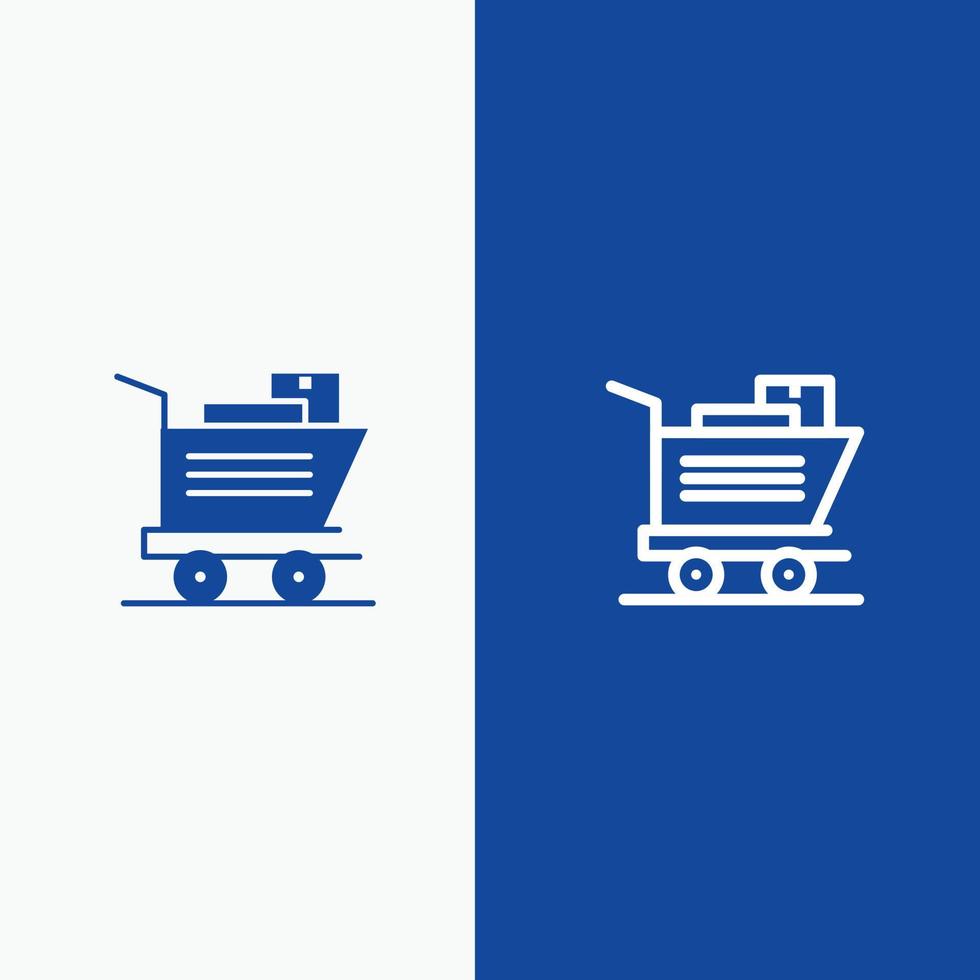 Cart Shopping Basket Line and Glyph Solid icon Blue banner vector