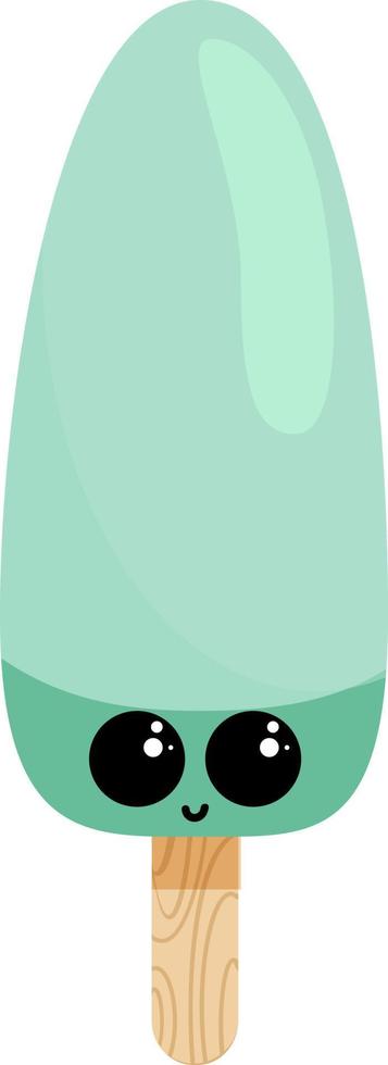 Cute blue popsicle, illustration, vector on white background.