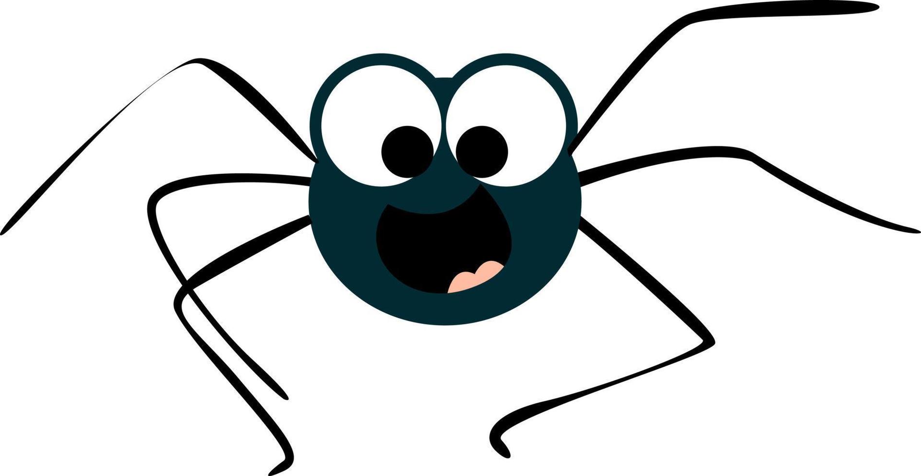 Happy spider, illustration, vector on white background.