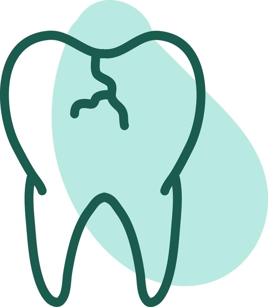 Broken tooth, illustration, vector on a white background.