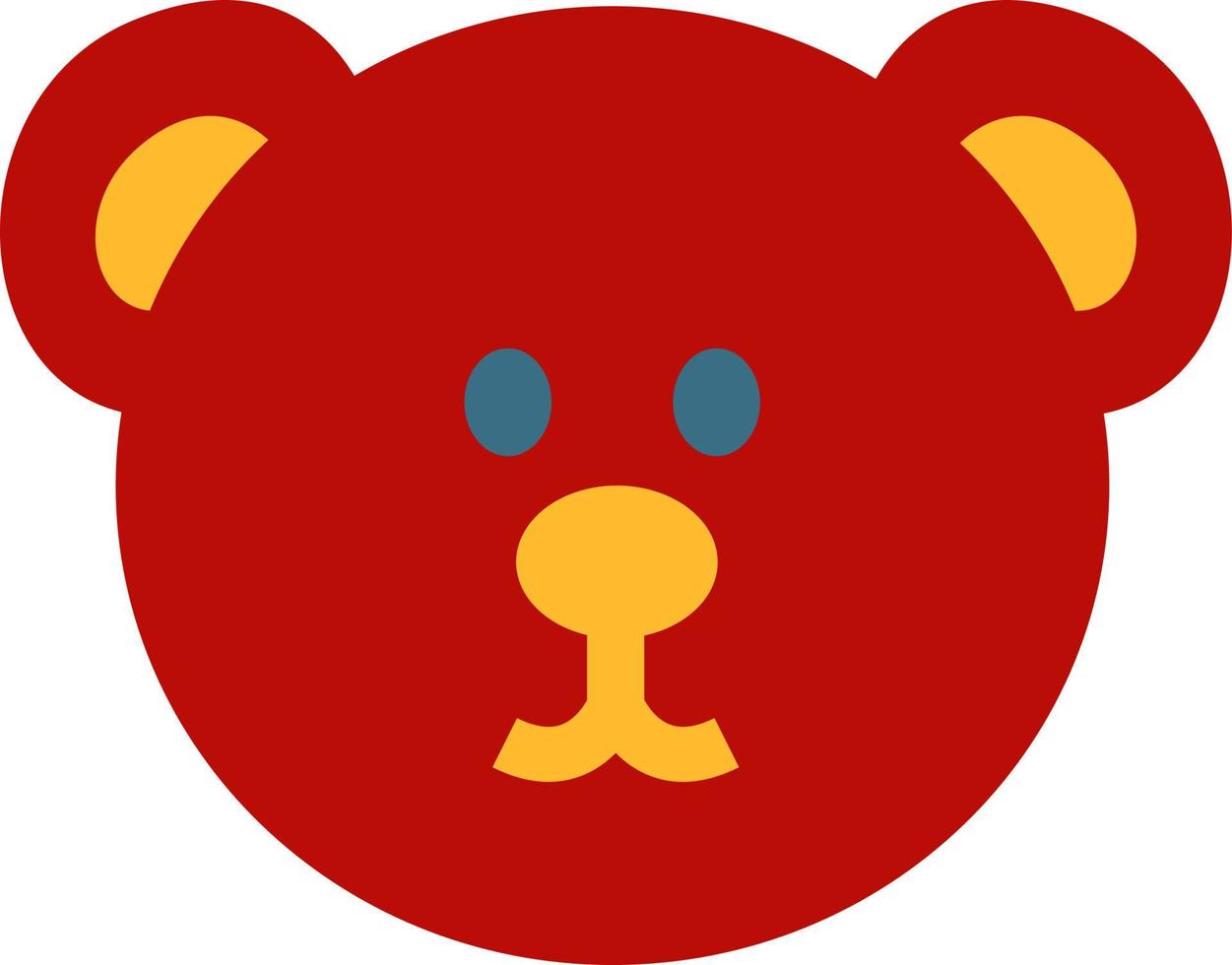 Red bear toy, illustration, vector on a white background.