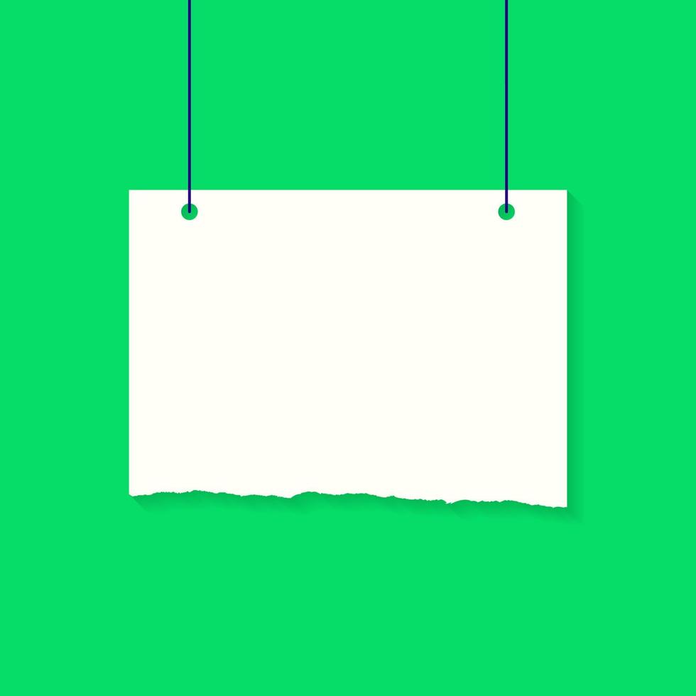 papel en blanco rasgado, vector de icono de nota adhesiva en estilo plano
