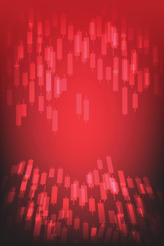 red network light with stock market for investment in crisis abstract technology background vector