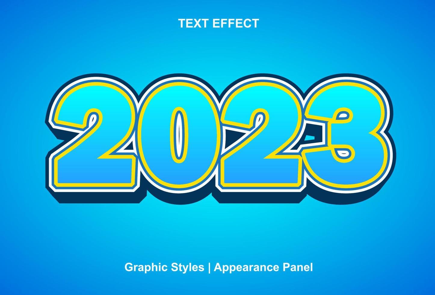 happy new year 2023 text effect with graphic style and editable. vector