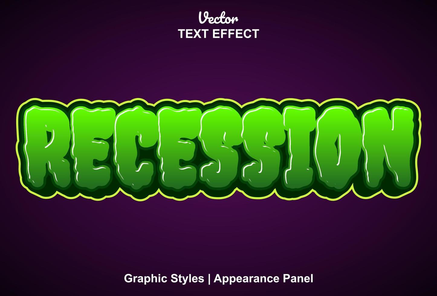 recession text effect with graphic style and editable. vector