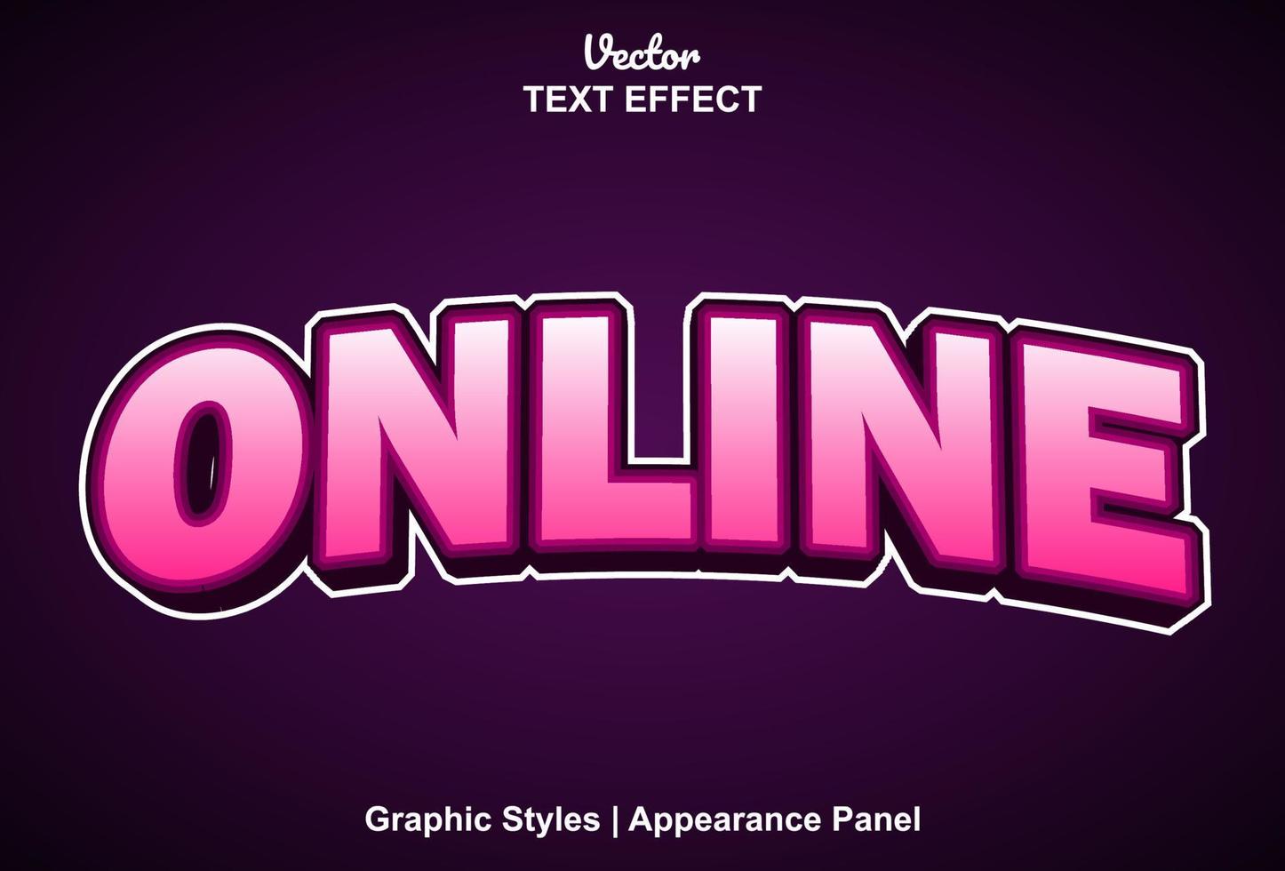 online text effects with graphic styles and can be edited. vector