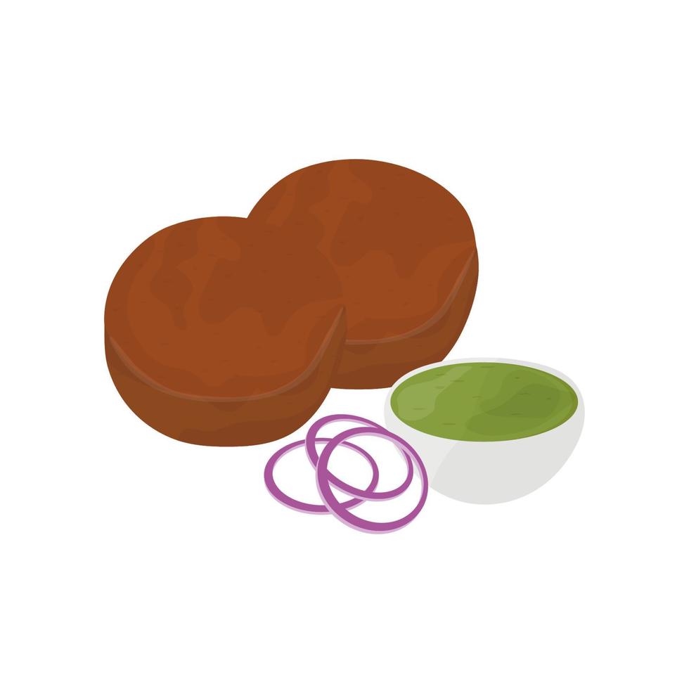 Tunde Ke Kabab, a popular minced meat kebab in India. Galuti kebab is the main dish of Awadh cuisine vector