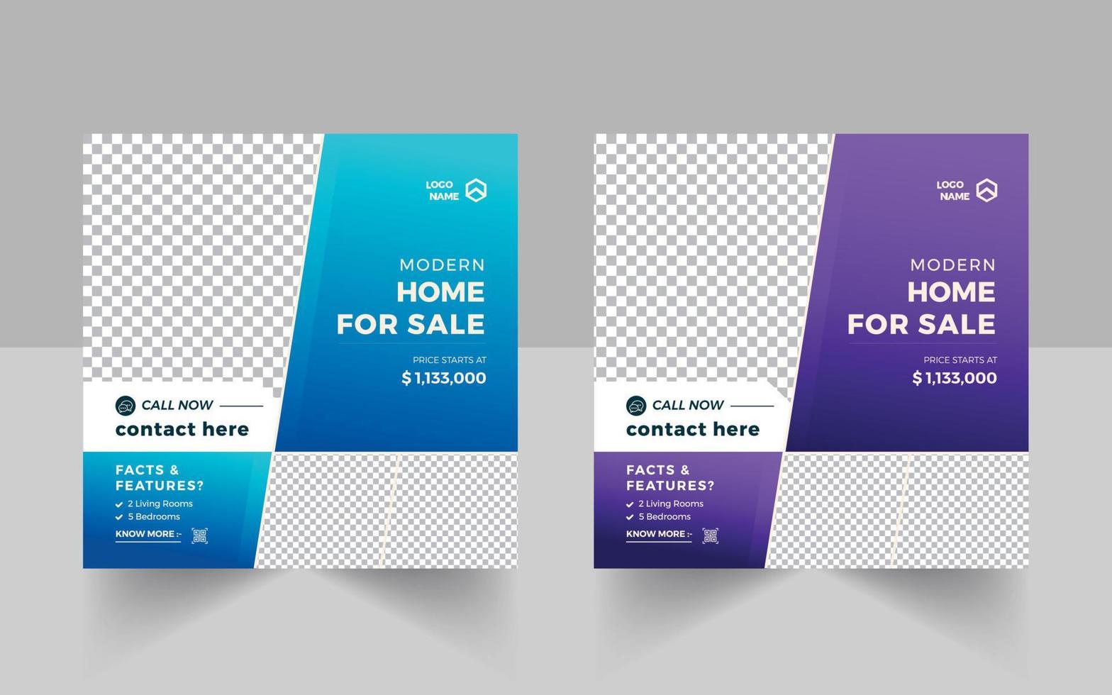 Real Estate Social Media Post And Web Banner vector