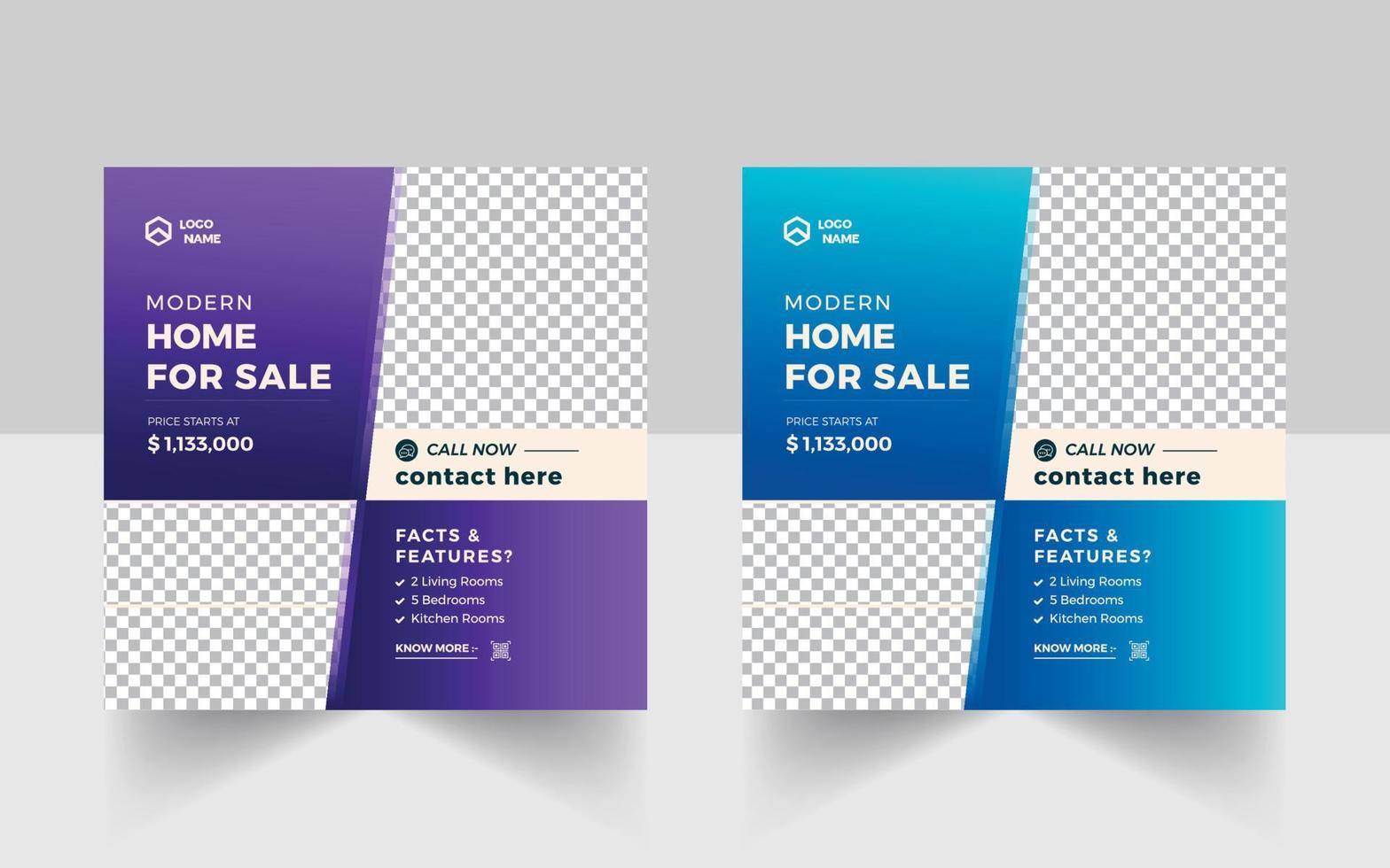 Real Estate Social Media Post And Web Banner vector