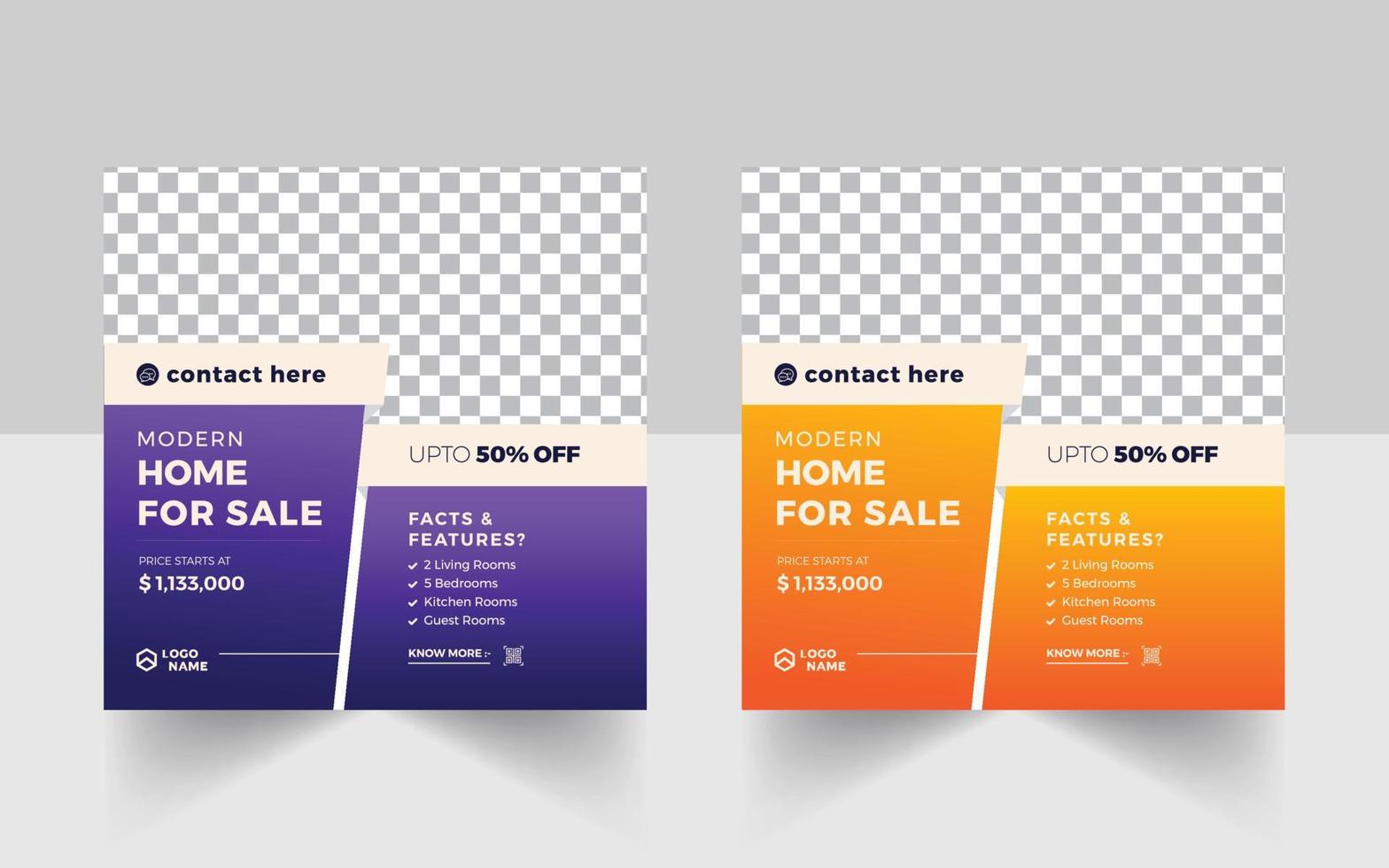Real Estate Social Media Post And Web Banner vector