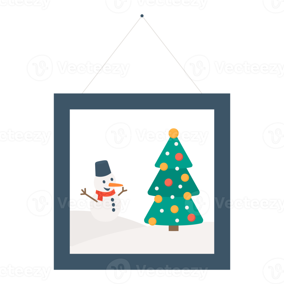 christmas photo frame snowman tree png